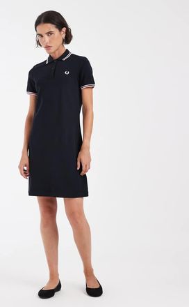 Fred Perry Vestito polo blu navy con doppia riga rosa a contrasto-Multicolore
