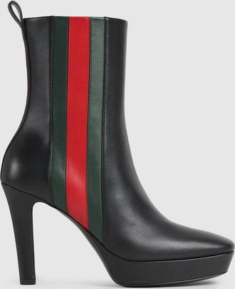 Gucci Womens Galleria Bootie, Black, Leather