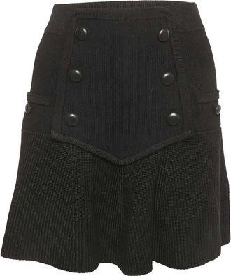Isabel Marant Ribgebreide rok met knoop - Zwart