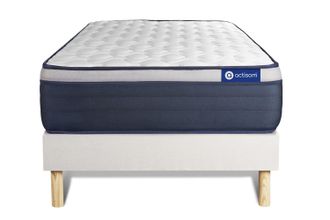 Actisom Actisom - Somier Blanco + Colch&oacute;n Con L&aacute;tex Y Espuma Viscoel&aacute;stica 90 X 190