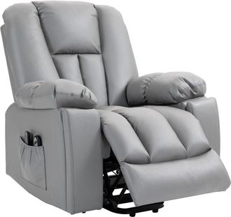 HOMCOM Poltrona Reclinabile Moderna in Microfibra Grigio con Telecomando - Homcom