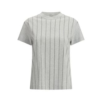 Brunello Cucinelli Mujer, Camisetas, Gris, Talla: S