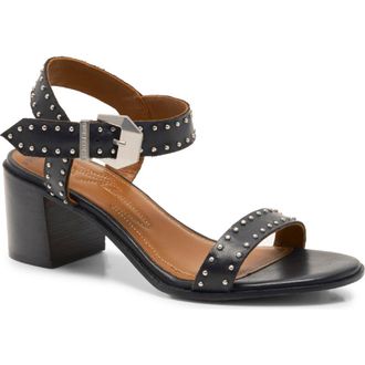Free People Buckle Up Ankle Strap Sandal in Black Tide Leather at Nordstrom, Size 7.5