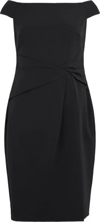 Ralph Lauren Mini Jurk met Wijde Halslijn - Dames - Korte kleedjes - Zwart - XS - Polyester - Kleedjes