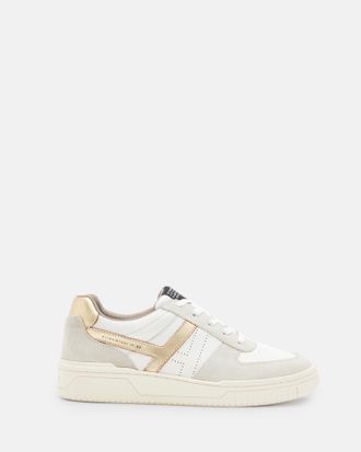 AllSaints Leather/Suede Vix Low Top Round Toe Suede Trainers, Size: UK 4/ US 7/ EU 37