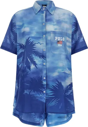 Polo Ralph Lauren Blue Logo Printed Shirt
