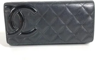 Chanel Black Cambon Ligne Leather Long Wallet (Bi-Fold) (Pre-Owned)