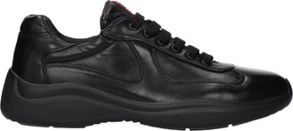 Prada Herrens Turnschuhe aus schwarzem Leder