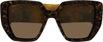 Gucci Square Havana Sunglasses - Brown