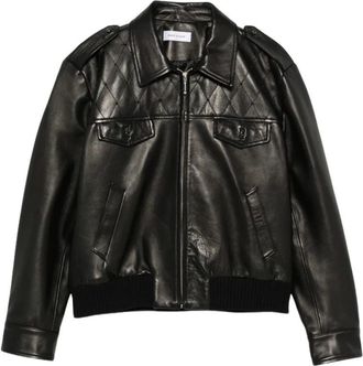 Ernest W. Baker Giacca trapuntata in pelle con cristalli Swarovski - - Jackets - Uomo - Nero - M