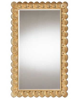 Baxton Studio Vadim Antique Accent Mirror with Seashell Border