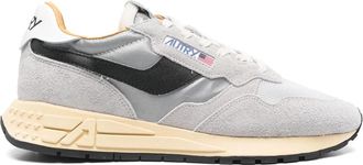 Autry Reelwind Low Sand Cracked Leather And Nylon Sneakers