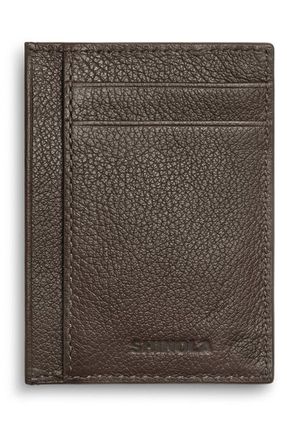 Shinola Canfield Essential ID Pebble Leather Card Holder in Espresso at Nordstrom