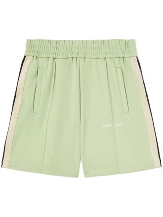 Palm Angels logo track shorts - men - Polyester/Polyester - M - Green