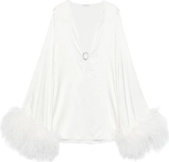 Os&eacute;ree Bridal Kaftan Satin Plumage