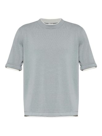 Eleventy ribbed-knit T-shirt - Grigio