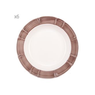 Arcucci Set of 6 fruit plate Provence band dove grey