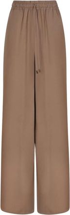 Max Mara Wide-fit Gewassen Zijden Broek - Dames - Wijde Broeken - Bruin - 3XS - Broeken