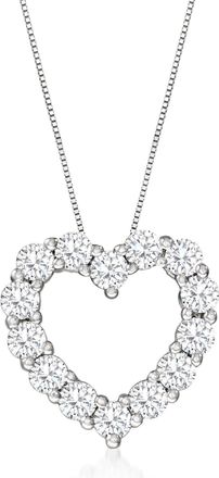 Ross-Simons Diamond Heart Pendant Necklace in 14kt White Gold