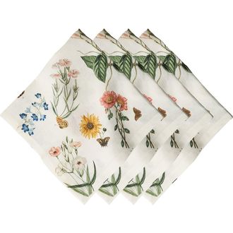 Juliska Floral Garden Set of 4 Linen Napkins in Multi at Nordstrom