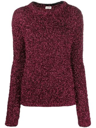 Saint Laurent metallic textured jumper - women - Metallized Polyester/Wool/Polyamide - M