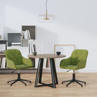 vidaXL Vidaxl - Sillas De Comedor Giratorias 2 Unidades Terciopelo Verde Claro