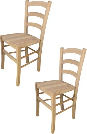 Tommychairs Tommychairs - Set 2 Sedie Modello Venezia Per Cucina Bar E Sala Da Pranzo, Robusta Struttura In Legno Di Faggio Levigato, Non Trattato, 100% Naturale 