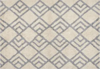 Beliani Alfombra De Algod&oacute;n Beige Claro Gris 160 X 230 Cm Hecho A Mano Dormitorio Nevsehir