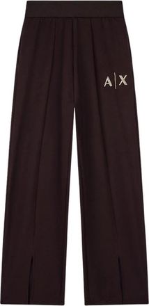 A|X Armani Exchange Wide-leg Scuba Broeken - Dames - Wijde Broeken - Bruin - M - Broeken