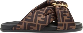 Fendi Sliders, female, Brown, Size: 11 US Feel Satin Slides