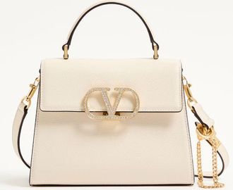 Valentino Garavani Small Vsling Handbag With Jewel Logo Woman LIGHT IVORY UNI