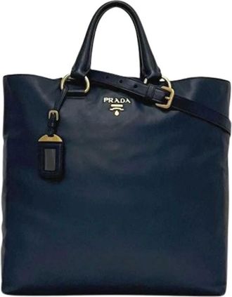 Prada Pre-owned Tote Bags, female, Blue, Size: ONE SIZE Pre-owned Tote Bag
