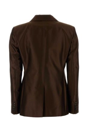 MM Studio Womens Chocolate Taffeta Peccati Blazer Cioccolato Giacche E Gilet