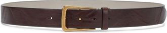 Brunello Cucinelli Womens Brown Leather Belt With Buckle