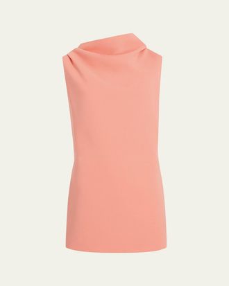 Khaite Astor Cowl-Neck Sleeveless Mini Dress