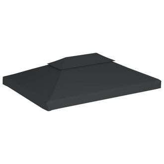 Berkfield Home 2-Tier Gazebo Top Cover 310 g/m &sup2; 4x3 m Anthracite in Black