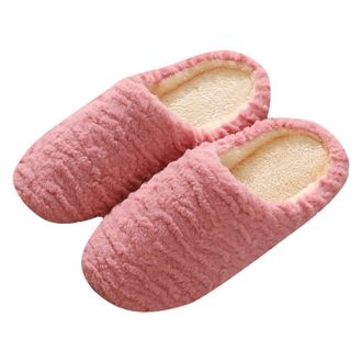 Generic Womens Memory Foam House Shoes Fuzzy Slippers Women Indoor Slippers for Indoor Outdoor Warm Slip On Closed Toe Comfy Soft Winter Shoes Plush Lined Fla