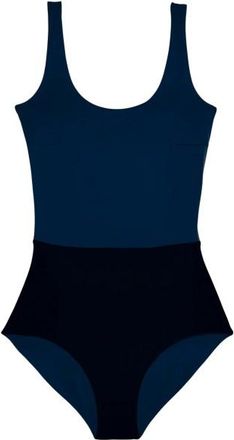 Mymarini Plainbody Badeanzug f&uuml;r Damen | blau/schwarz