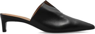 Tod's Heeled Mules - Dames - Muiltjes - Zwart - 39 1/2 EU - Leer - Schoenen