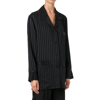 Givenchy Black Striped Silk Pyjama Shirt Size XXS