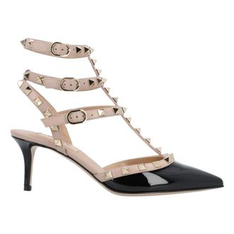 Valentino Schoenen, Dames, Zwart, 37 EU, Leer, Rockstud Slingback Pump