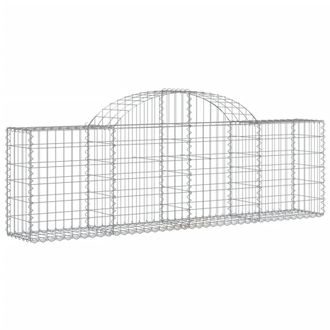 Berkfield Home Decorative Arched Gabion Baskets 11 pcs 200x30x60/80 cm Galvanise in Silver