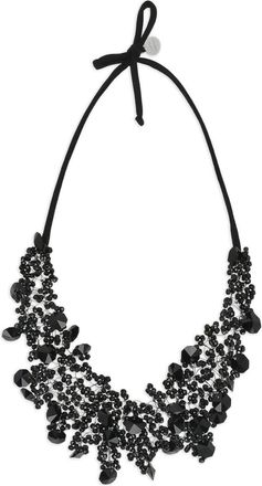Maria Calderara crystals tie necklace - Black