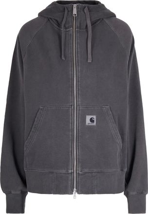 Carhartt Work in Progress Hoodie met rits en verwassen effect - Grijs