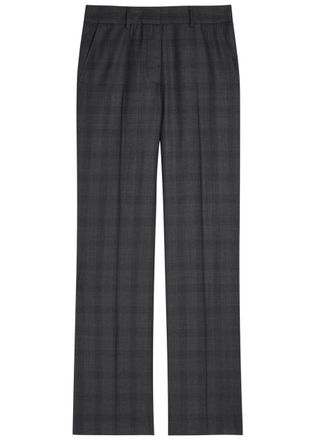 Blaz&eacute; Milano Lundy Plaid Wool Trousers - Dark Grey - 00 (UK4 / Xxs)