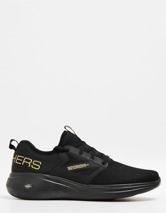 Skechers Womens Go Run Fast Lace Up Low Top Sneakers - Black - Size: 3.5