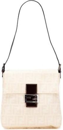 Fendi Pre-owned Shoulder Bags, female, Beige, Size: ONE SIZE Pre-owned Vintage Shoulder Bag