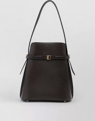 Toteme belt detail leather bucket shoulder bag