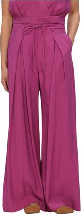 Suncoo Julio Wijde Broek - Dames - Wijde Broeken - Roze - XL - Polyester - Broeken
