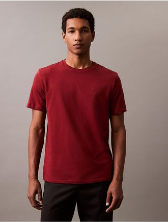 Calvin Klein Mens Liquid Touch Crewneck T-Shirt - Red - XS